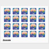 Australische feestdag vierkante sticker (Vel)