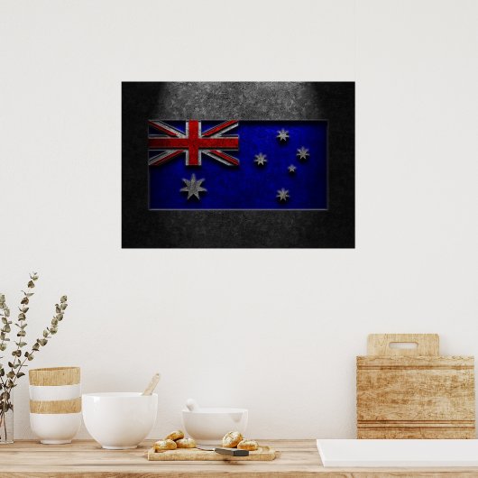 Australische Flag Stone Textuur Repost Poster (Keuken)