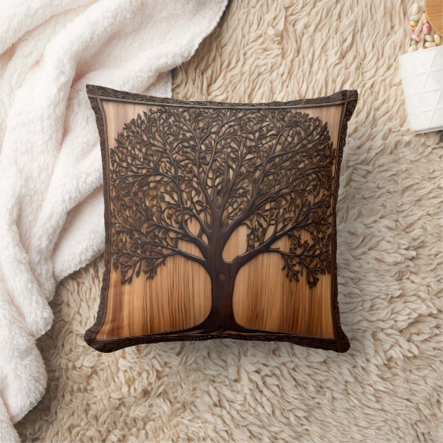 Australische Flora: De Wattle Tree Wood Print, Kussen (Deken)