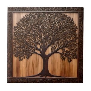 Australische Flora: De Wattle Tree Wood Print, Tegeltje