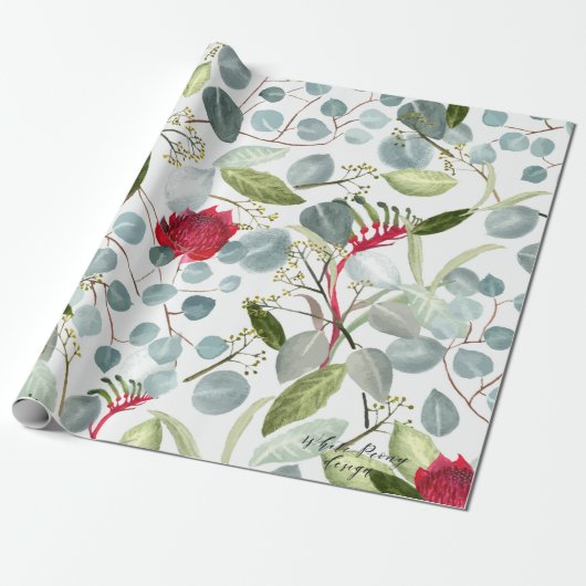 Australische flora Eucalyptus verlaat grote schaal Cadeaupapier (Uitgerold)