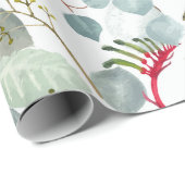 Australische flora Eucalyptus verlaat grote schaal Cadeaupapier (Rol Hoek)