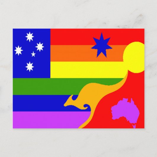 Australische Gay Pride Flag Briefkaart (Voorkant)