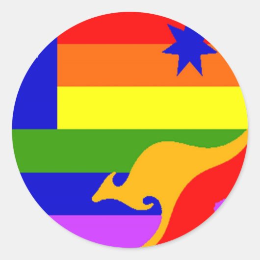 Australische Gay Pride vlag Ronde Sticker (Voorkant)