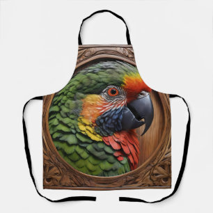 Australische geest: een lorikeet op een houtsnede schort