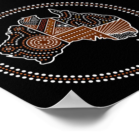 Australische gestippelde kaart poster (Hoek)