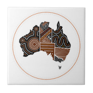 Australische gestippelde kaart tegeltje