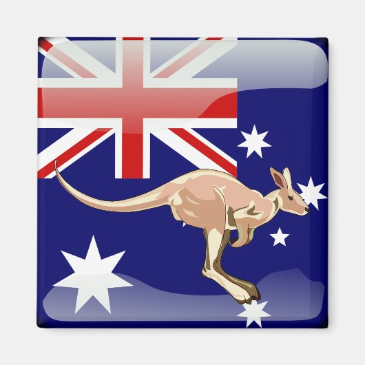 Australische glanzende vlag magneet (Voorkant)