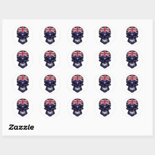 Australische glimlende schedelvlag ronde sticker