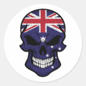 Australische glimlende schedelvlag ronde sticker (Voorkant)