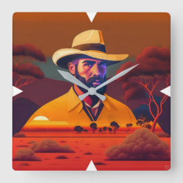 Australische grazier-wandklok vierkante klok