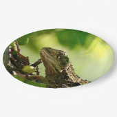 Australische hagedis verstopt tussen bladeren, 9" papieren bordje (Gekanteld)