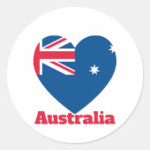 Australische hartvlag ronde sticker (Voorkant)