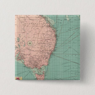 Australische havens in Nieuw-Zeeland Vierkante Button 5,1 Cm