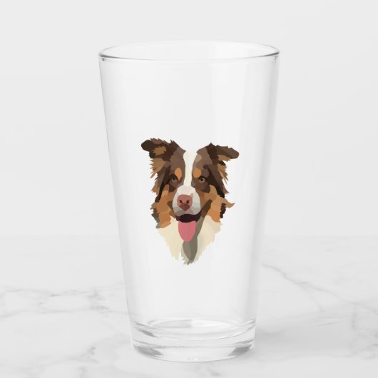 Australische herder 1 glas (Voorkant)