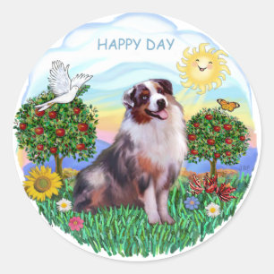 Australische Herder 1 Ronde Sticker