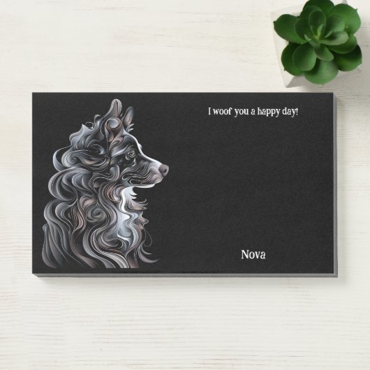 Australische herder Abstract Art Dog Naam Post-it® Notes (Kantoor)