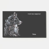 Australische herder Abstract Art Dog Naam Post-it® Notes (Voorkant)