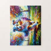 Australische Herder: Acryl Blauwe Merle Aussie Legpuzzel (Verticaal)
