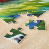 Australische Herder: Acryl Blauwe Merle Aussie Legpuzzel (Zijkant)