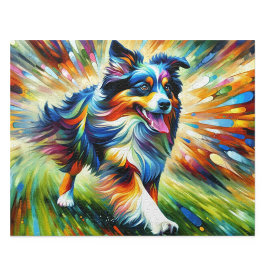 Australische Herder: Acryl Blauwe Merle Aussie Legpuzzel