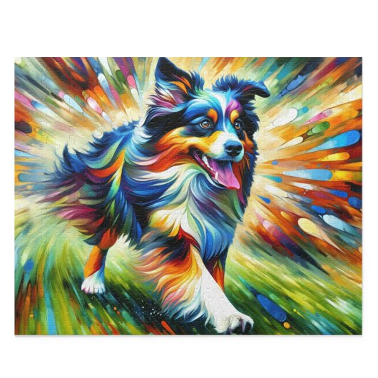 Australische Herder: Acryl Blauwe Merle Aussie Legpuzzel