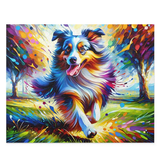 Australische Herder: Acryl Blauwe Merle Aussie Legpuzzel