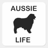 australische herder aussie life vierkante sticker (Voorkant)