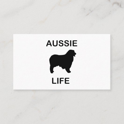 australische herder aussie life visitekaartje (Voorkant)