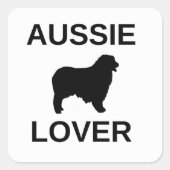 australische herder aussie lover vierkante sticker (Voorkant)