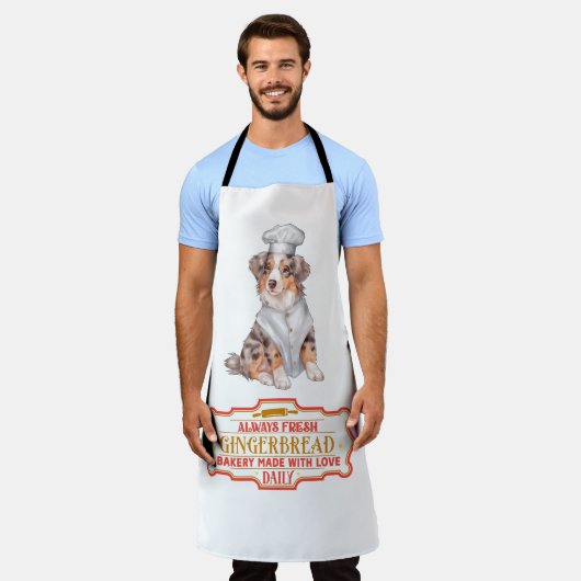 Australische herder bakken peperkoek schort (Gedragen)