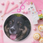 Australische herder black tri papieren bordje (Feest)