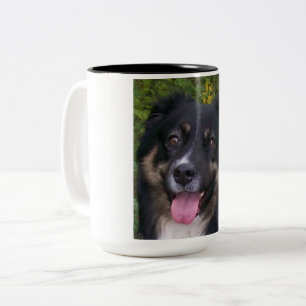 Australische herder black tri tweekleurige koffiemok