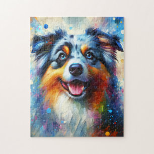 Australische Herder Blue Merle Hond Acrylprint Legpuzzel