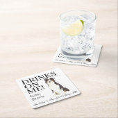 Australische herder bruiloft kartonnen onderzetters (Insitu)