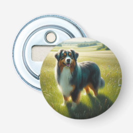 Australische Herder Button Flesopener