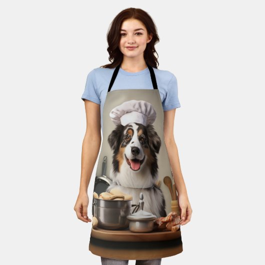 Australische herder chef-kok Aussie hond Schort (Gedragen)