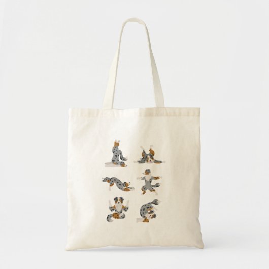 Australische herder doet yoga Canvas tas (Voorkant)