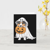Australische Herder Geest Hond Halloween Kaart (Gele Bloem)