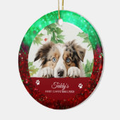 Australische herder gepersonaliseerde kerst keramisch ornament (Links)