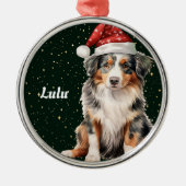 Australische herder gepersonaliseerde kerst metalen ornament (Voorkant)