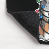 Australische herder gewikkeld in kerstverlichting muismat (Hoek)