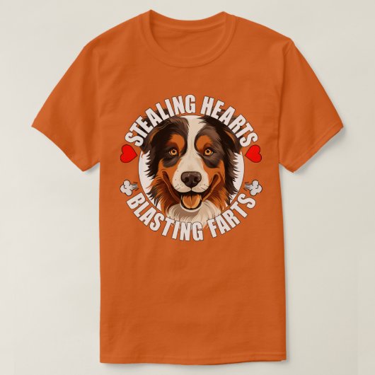 Australische herder grappig aussie stelen harten B T-shirt (Design voorkant)