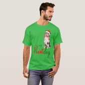 Australische Herder Grappige Kerstmis Vlooien Navi T-shirt (Voorkant volledig)
