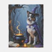 Australische herder grillige Halloween schilderij Fleece Deken (Voorkant)