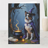 Australische herder grillige Halloween schilderij Kaart (Voorkant)