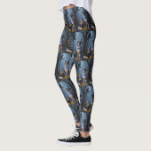 Australische herder grillige Halloween schilderij Leggings (Links)