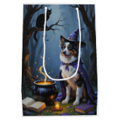 Australische herder grillige Halloween schilderij Medium Cadeauzakje (Achterkant)