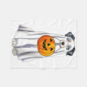 Australische herder Halloween grappige geest kostu Fleece Deken (Voorkant (Horizontaal))