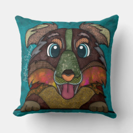 Australische herder handgeschilderde sierkussen